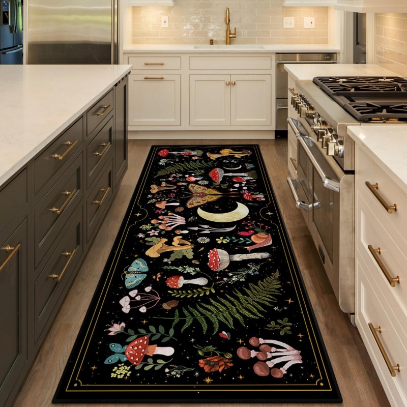 Commercial Kitchen Background - Persian Floral Runner Rug Beige Background