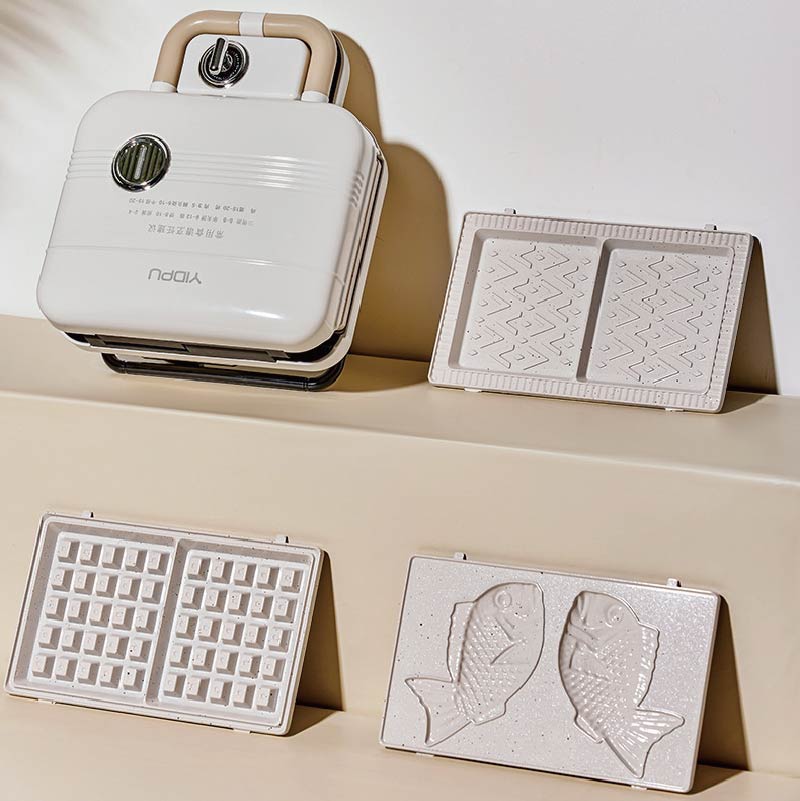 Waffle Maker Commercial - 750W Electric Sandwich Maker Multi-functional Breakfast