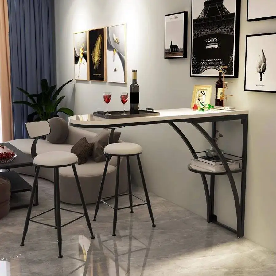 #Durable Metal Wood Bar Table  - Commercial Kitchen Small Space 评论和价格