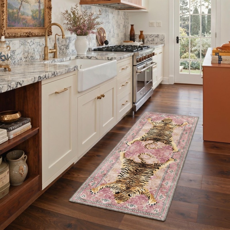 Persian Floral Runner Rug Beig - Commercial Kitchen Background 评论和价格