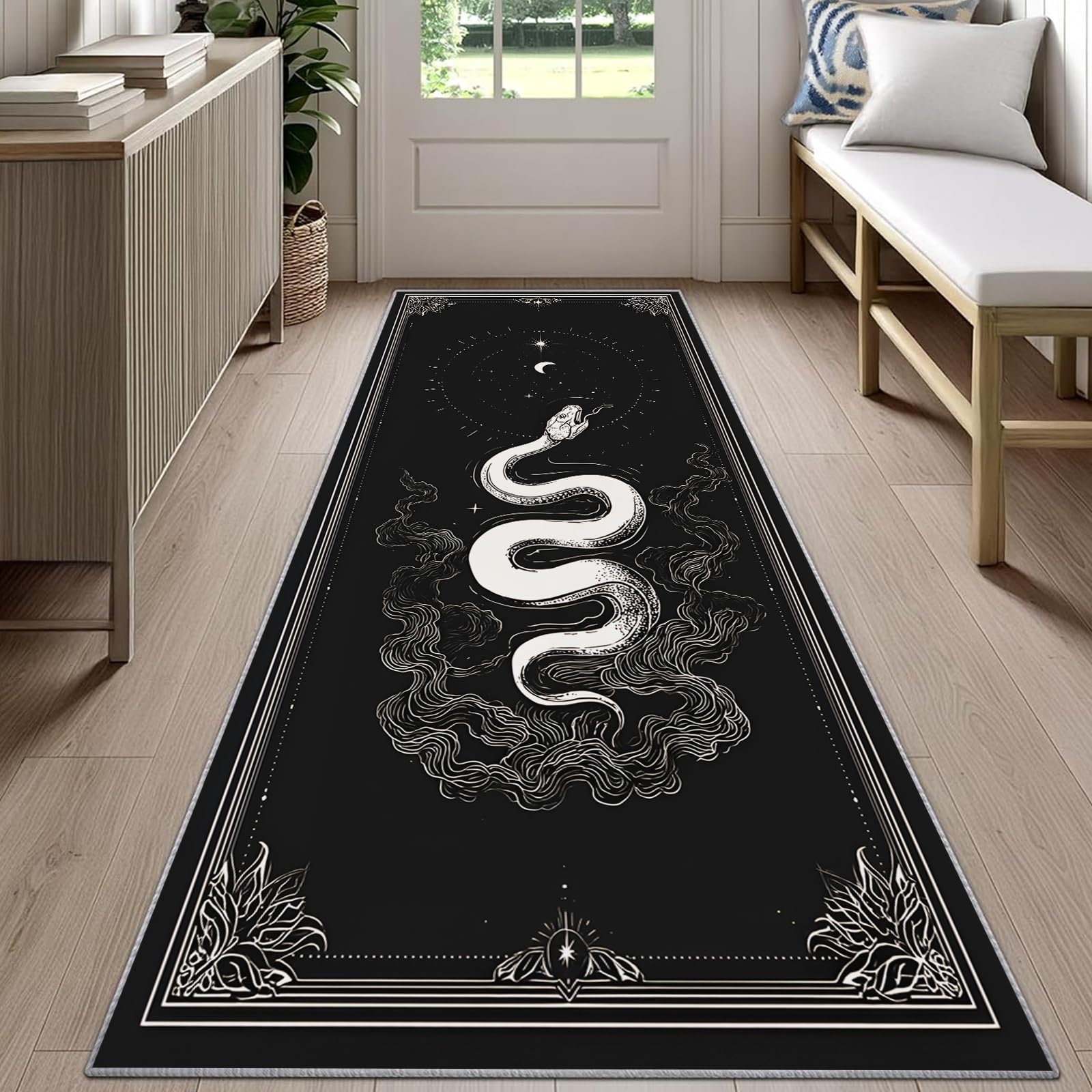 Gothic Snake Runner Rug Black  - Commercial Kitchen Background 评论和价格