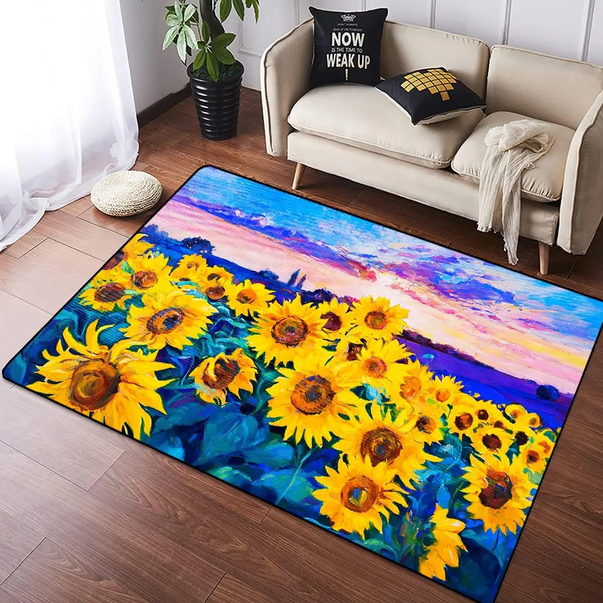 Yellow Sunflowers Flower on Bl - Commercial Kitchen Background 评论和价格