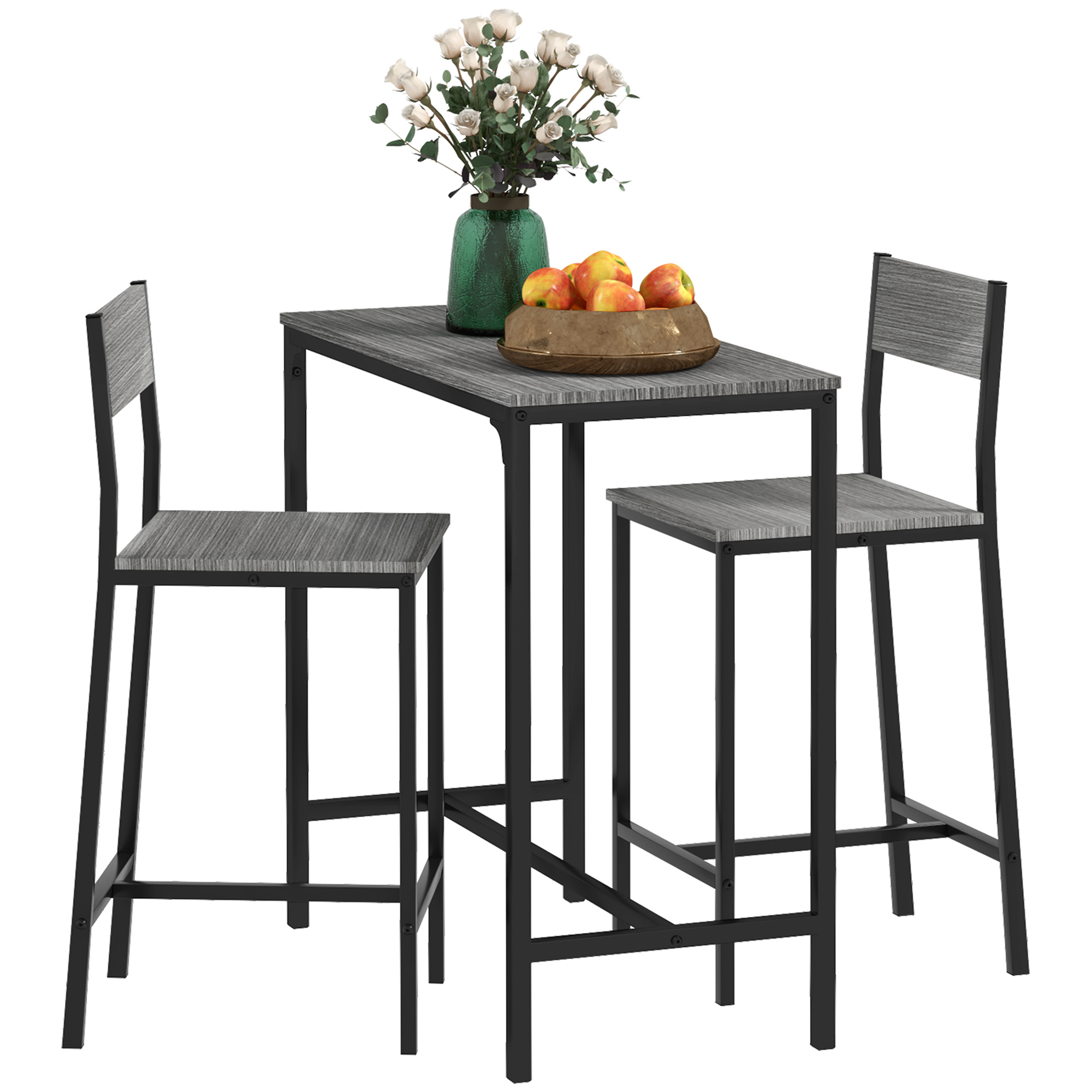 3 Piece Bar Table and Chairs,  - Commercial Kitchen Small Space 评论和价格