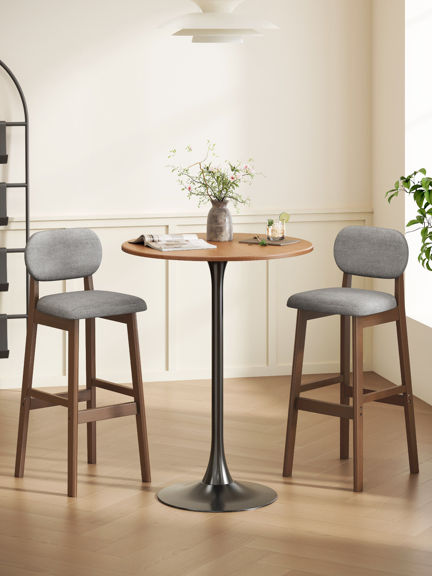 Modern Round Bar Table with Hi - Commercial Kitchen Small Space 评论和价格