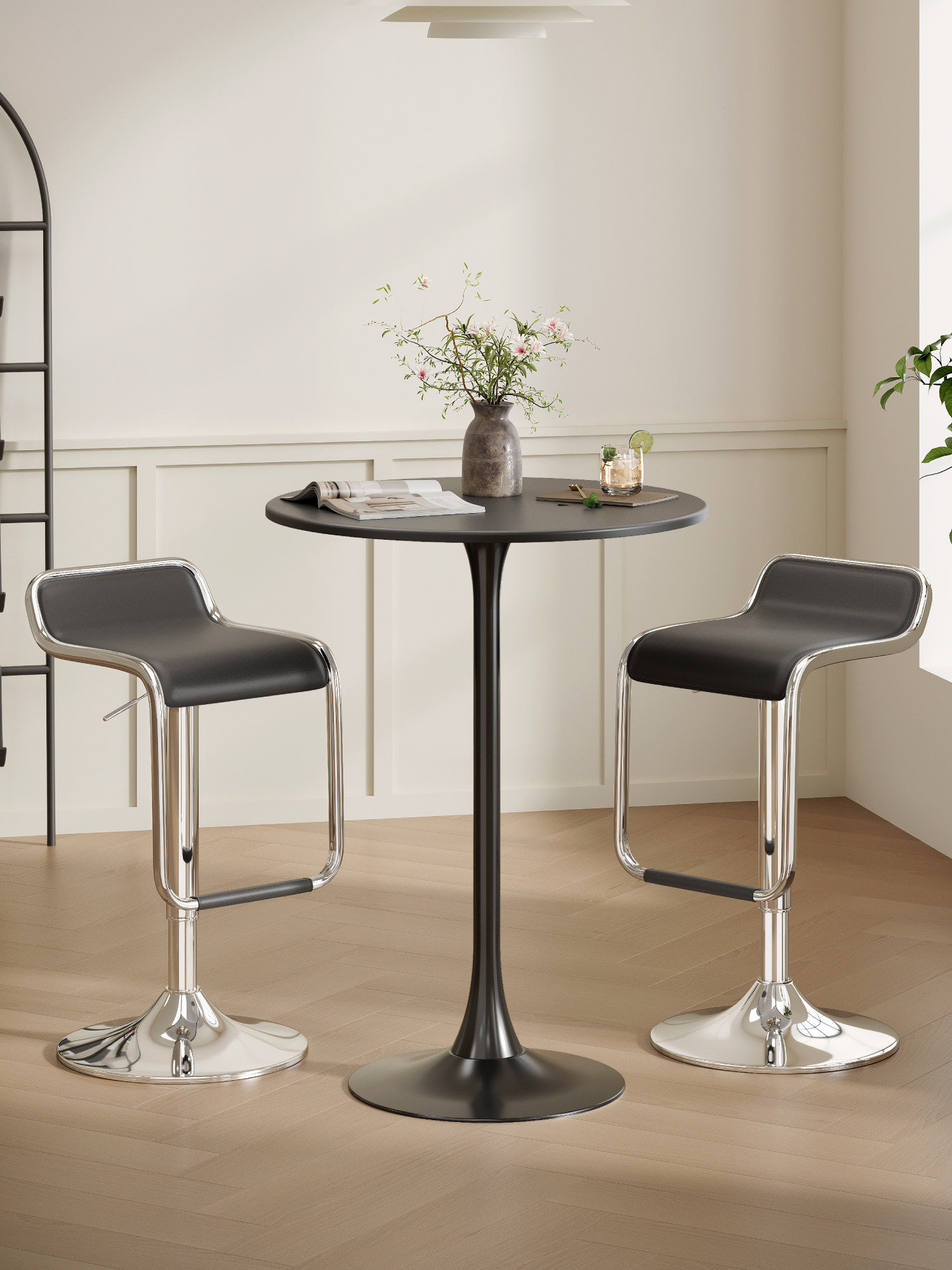 Modern Round Bar Table with Hi - Commercial Kitchen Small Space 评论和价格