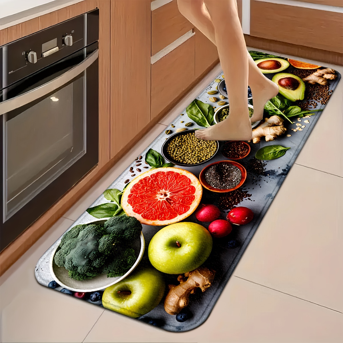 Realistic Broccoli Apple Grape - Commercial Kitchen Background 评论和价格